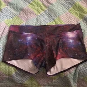 Black Milk Galaxy Purple Short Shorts